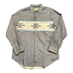 The Territory Ahead Men's Southwest Aztec Button Up 100% Cotton Shirt Size Large